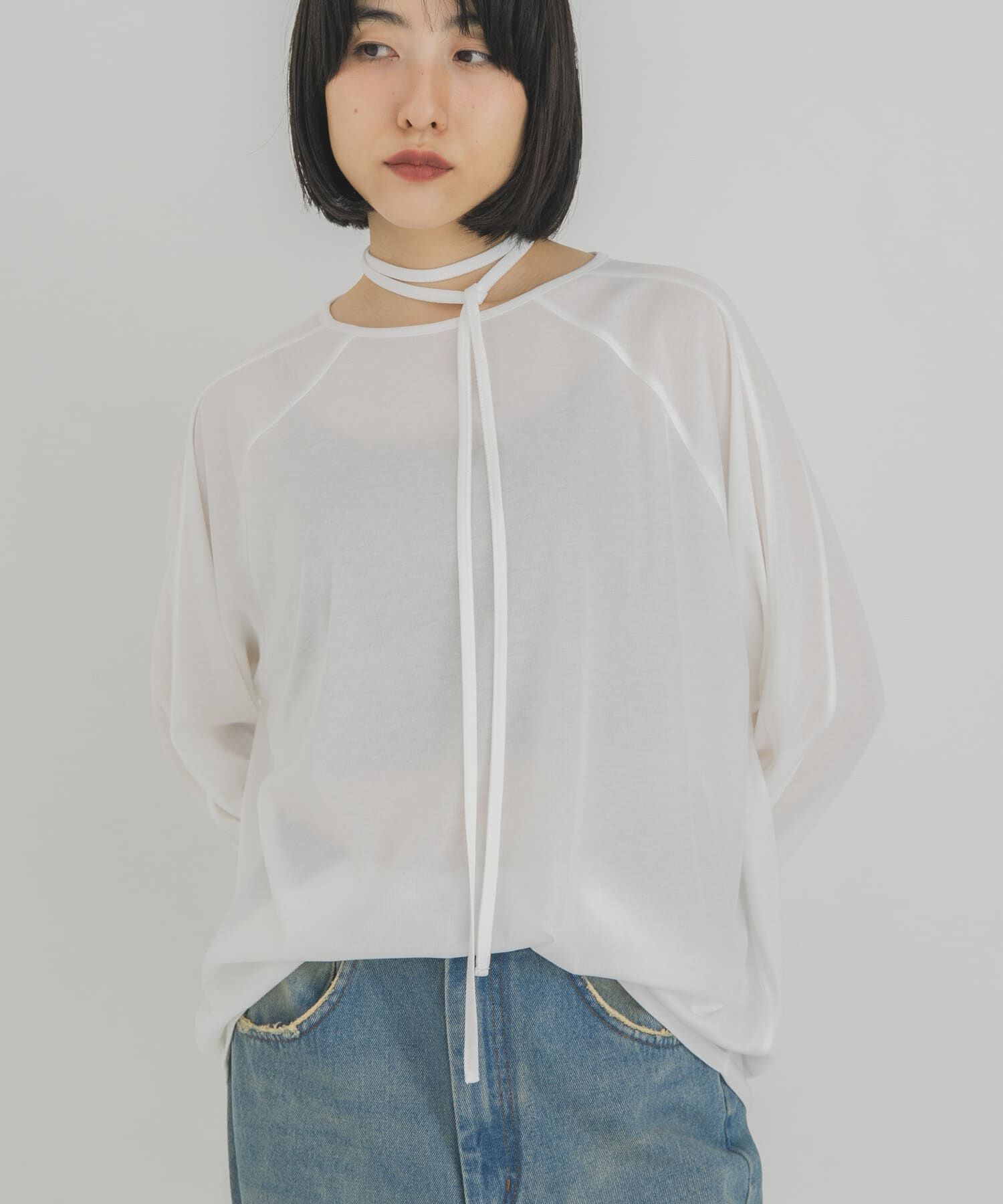  「ルーズシアートップス+ストラップ」|Tシャツ・カットソー|