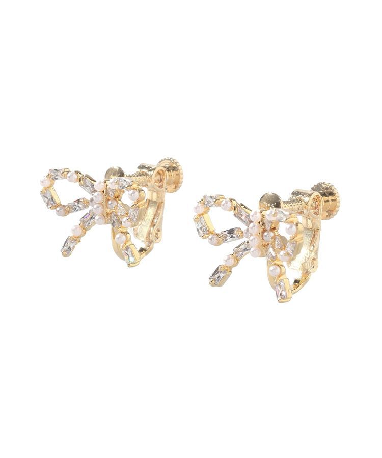Maison de FLEUR「ビジューリボンイヤリング」|イヤリング|