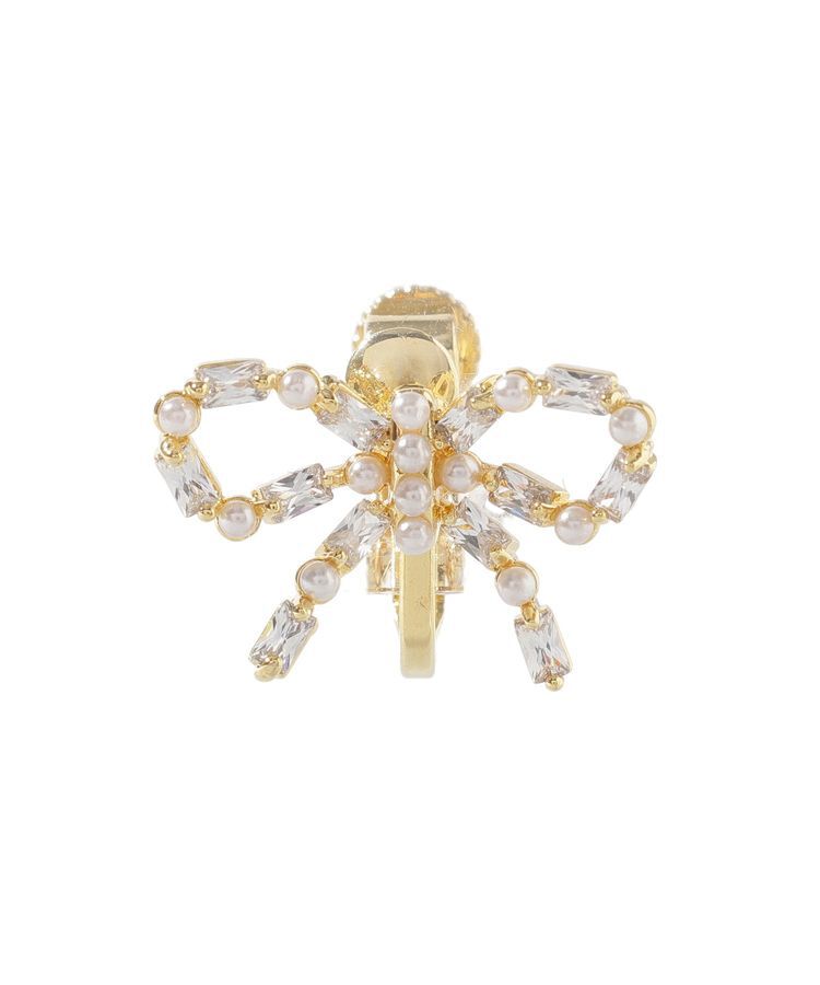 Maison de FLEUR「ビジューリボンイヤリング」|イヤリング|