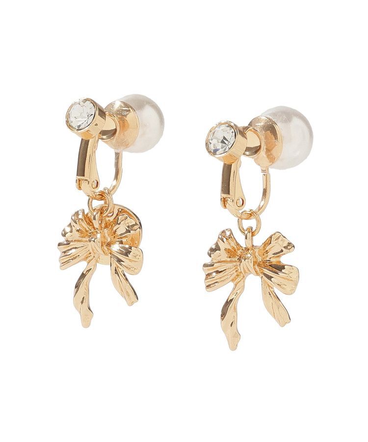 Maison de FLEUR「カーリーリボンパールイヤリング」|イヤリング|