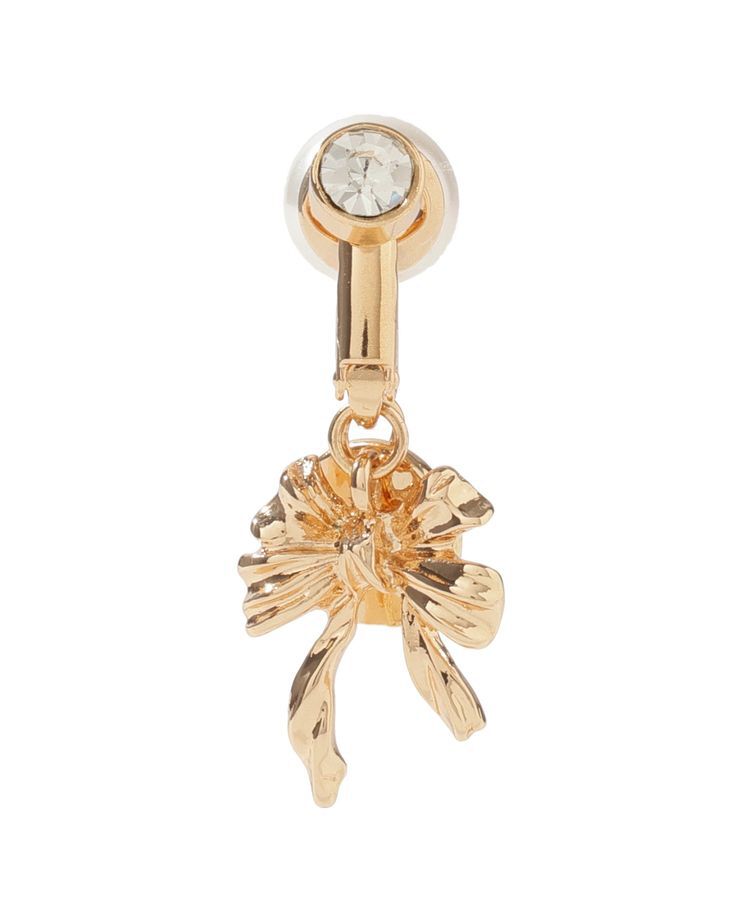 Maison de FLEUR「カーリーリボンパールイヤリング」|イヤリング|