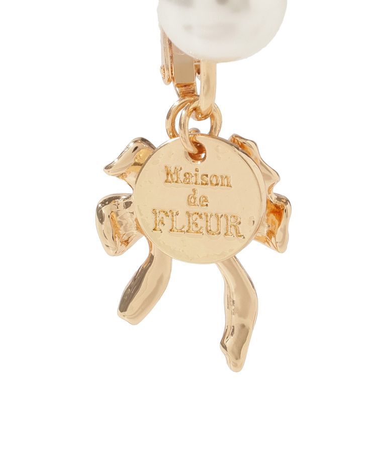 Maison de FLEUR「カーリーリボンパールイヤリング」|イヤリング|