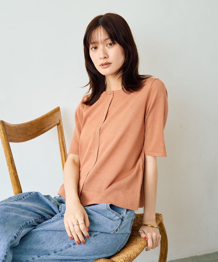 YECCA VECCA「半袖シアーカーディガン」|カーディガン|