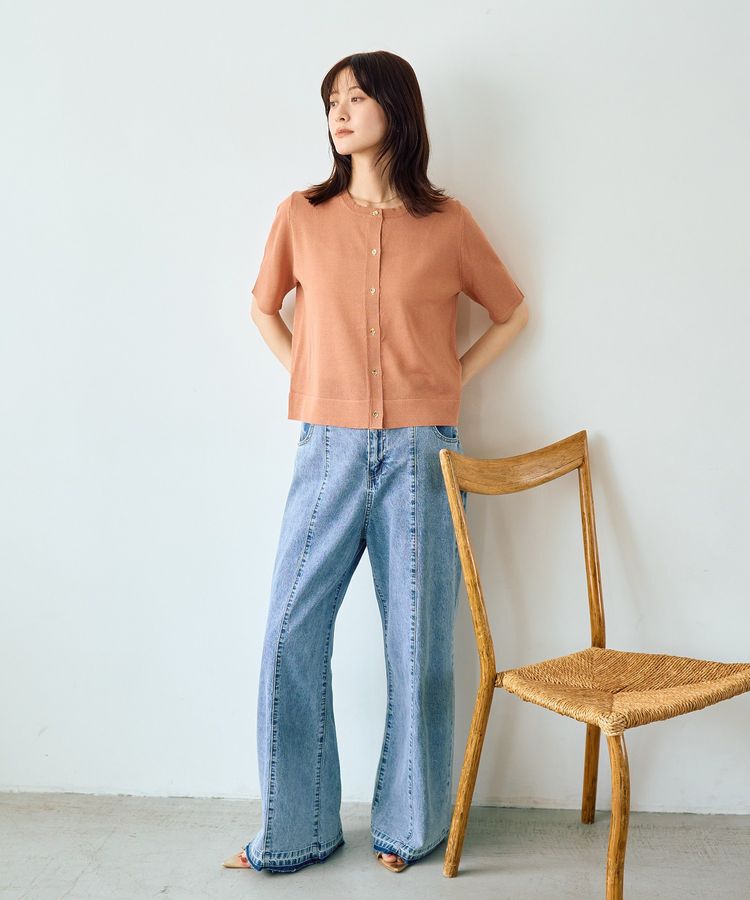 YECCA VECCA「半袖シアーカーディガン」|カーディガン|