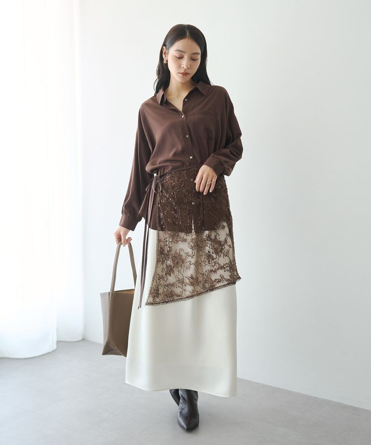 YECCA VECCA「バックギャザーロングシャツ」|シャツ・ブラウス|