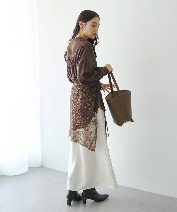 YECCA VECCA「バックギャザーロングシャツ」|シャツ・ブラウス|