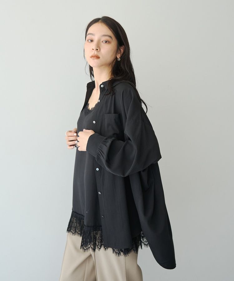 YECCA VECCA「バックギャザーロングシャツ」|シャツ・ブラウス|