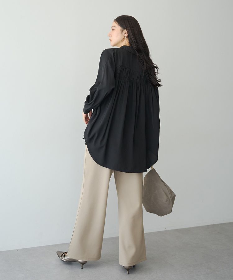 YECCA VECCA「バックギャザーロングシャツ」|シャツ・ブラウス|