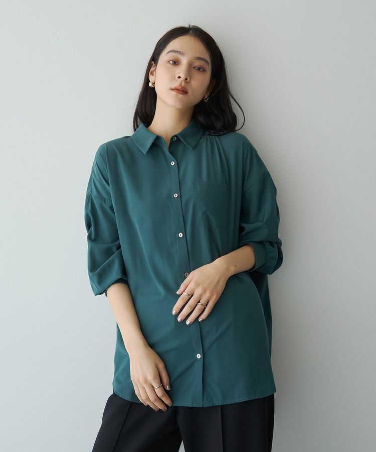 YECCA VECCA「バックギャザーロングシャツ」|シャツ・ブラウス|