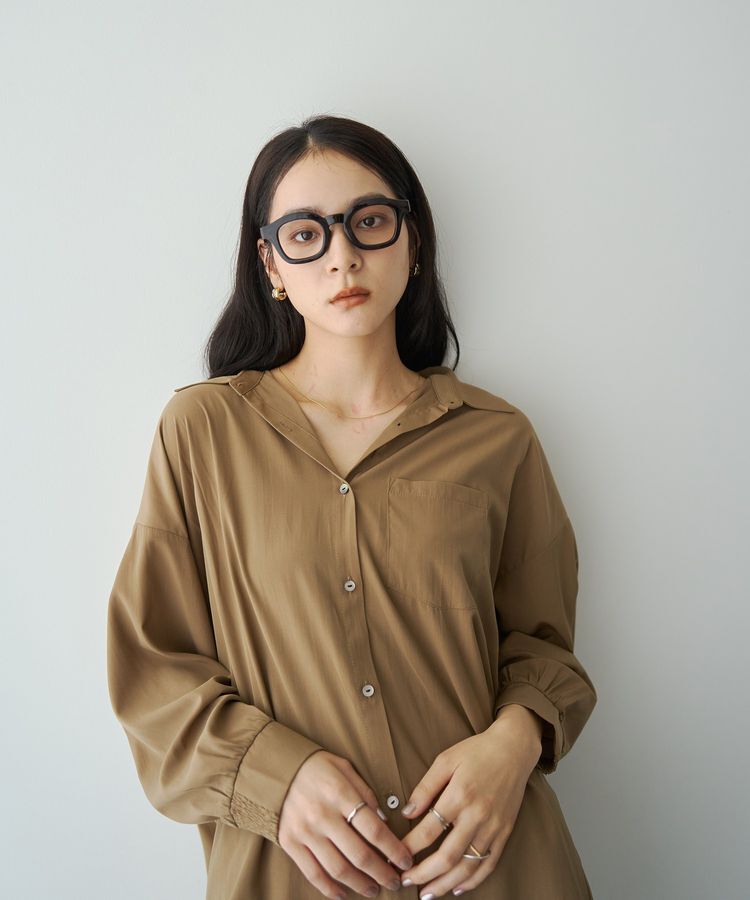 YECCA VECCA「バックギャザーロングシャツ」|シャツ・ブラウス|