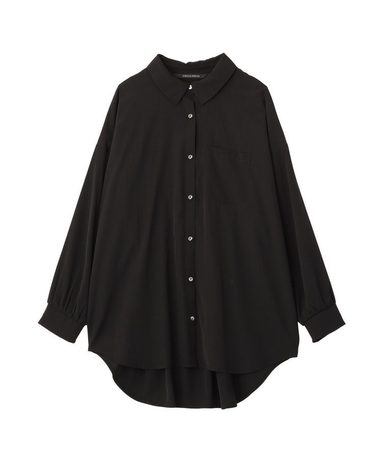 YECCA VECCA「バックギャザーロングシャツ」|シャツ・ブラウス|