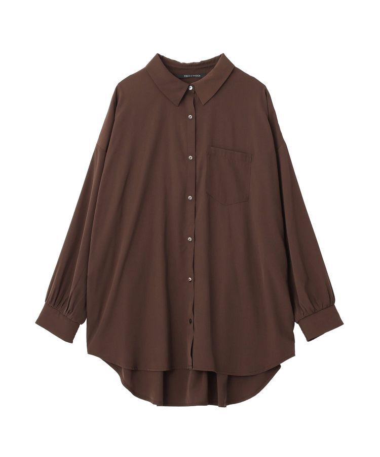 YECCA VECCA「バックギャザーロングシャツ」|シャツ・ブラウス|