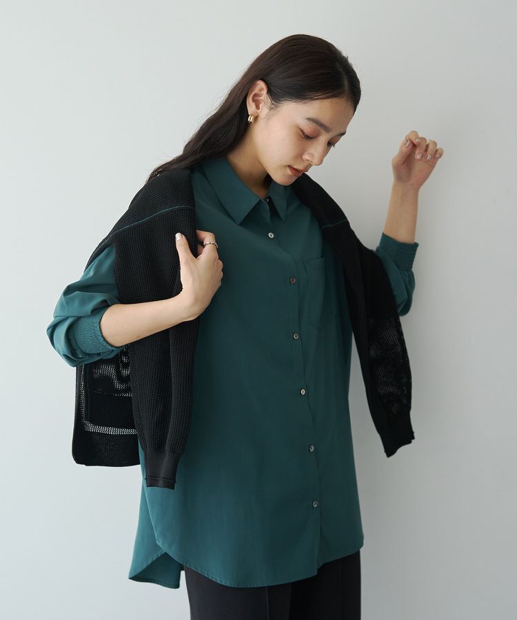 YECCA VECCA「バックギャザーロングシャツ」|シャツ・ブラウス|
