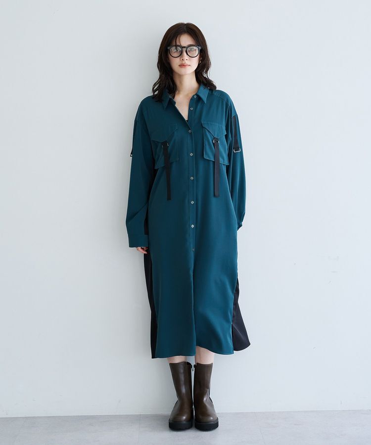 Editt by YECCA VECCA「ミリタリーロングシャツワンピース」|ワンピース|