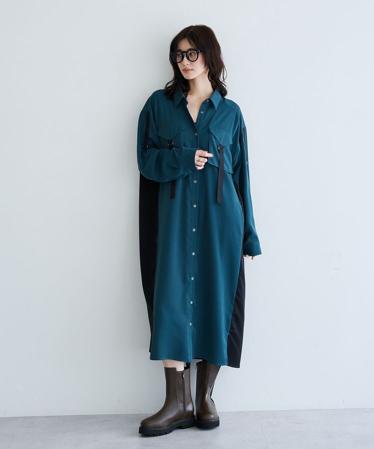 Editt by YECCA VECCA「ミリタリーロングシャツワンピース」|ワンピース|