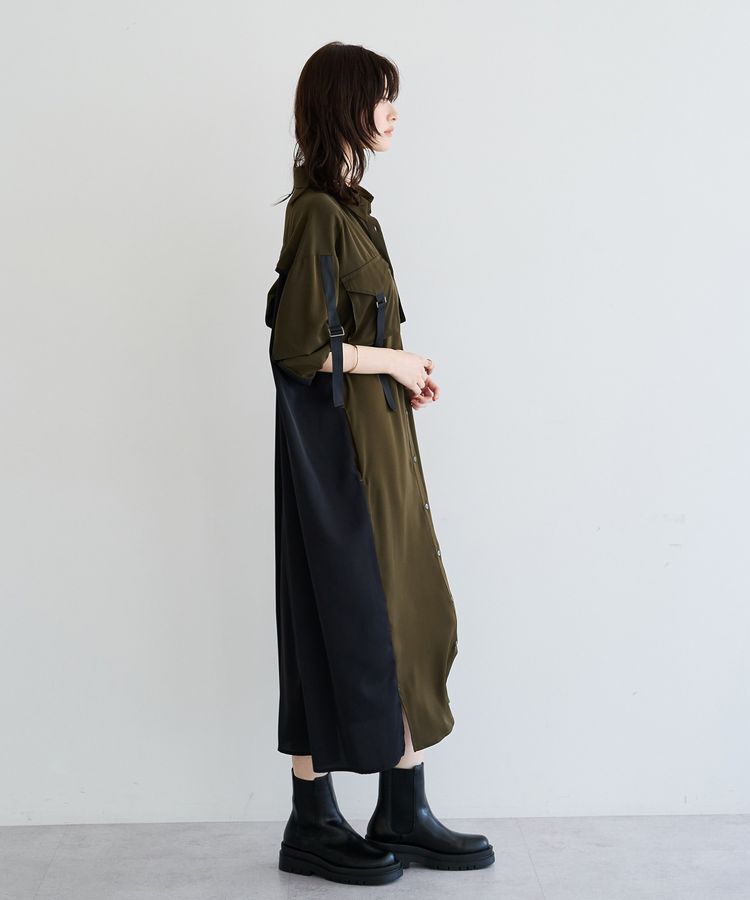 Editt by YECCA VECCA「ミリタリーロングシャツワンピース」|ワンピース|