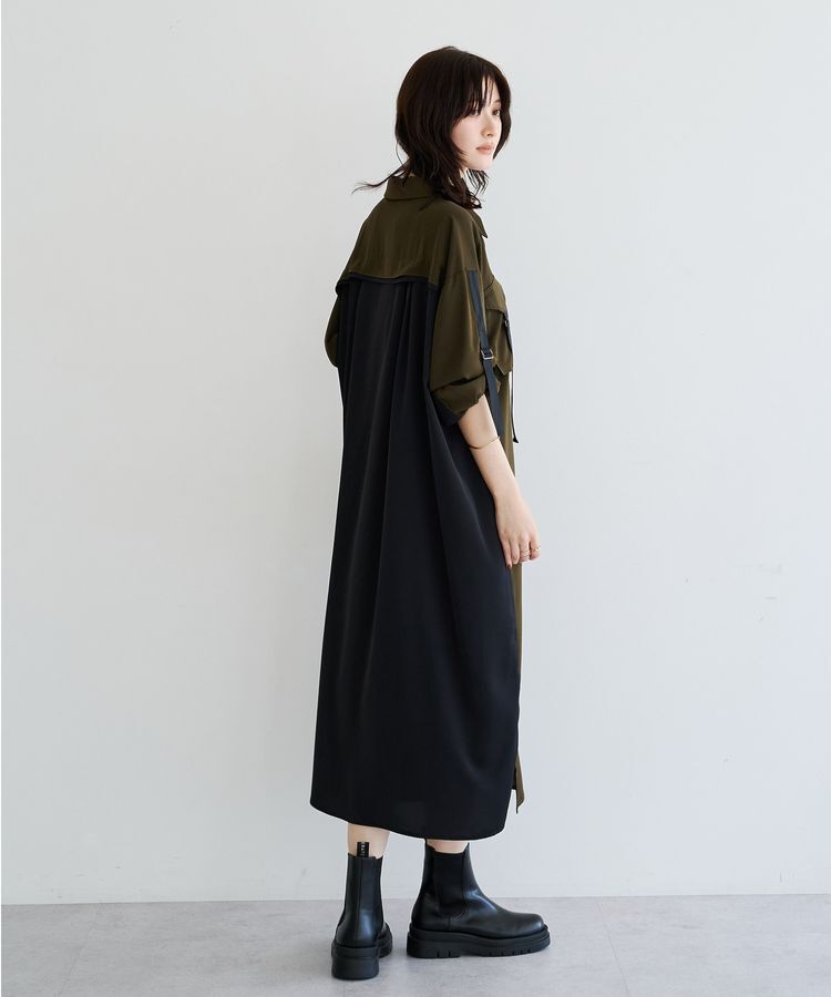 Editt by YECCA VECCA「ミリタリーロングシャツワンピース」|ワンピース|