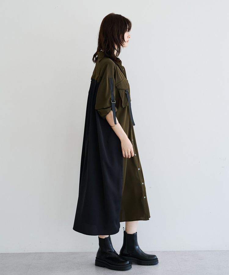 Editt by YECCA VECCA「ミリタリーロングシャツワンピース」|ワンピース|