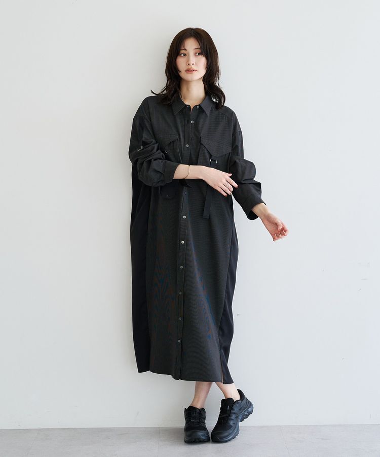 Editt by YECCA VECCA「ミリタリーロングシャツワンピース」|ワンピース|Stripe