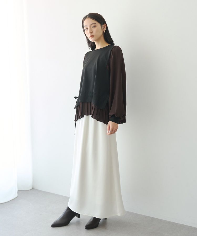 YECCA VECCA「プリーツコンビニット」|ニット・セーター|