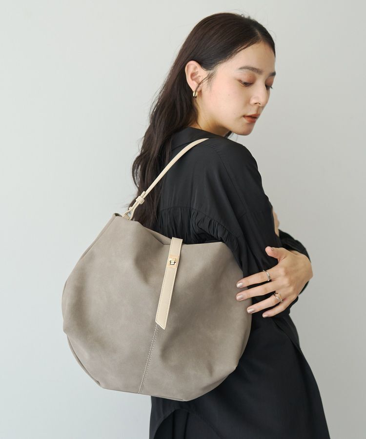 YECCA VECCA「【cache cache】スエードライクワンハンドルトート」|トートバッグ|Gray