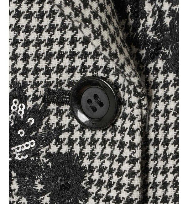 LOULOU WILLOUGHBY「フラワー刺繍千鳥ジャケット」|テーラードジャケット|