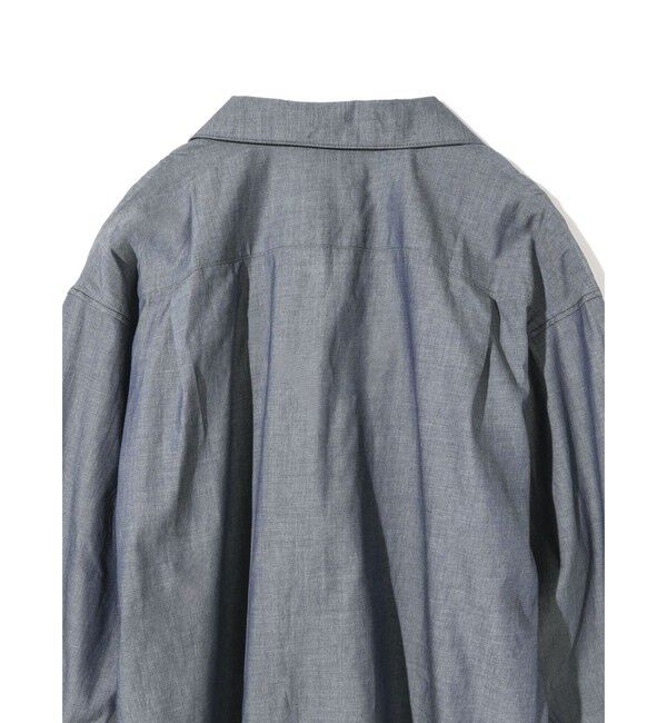 MIDIUMISOLID「MIDIUMISOLID for Ladies シアーデニムオープンカラーシャツ」|シャツ・ブラウス|