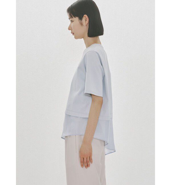 MIDIUMISOLID「MIDIUMISOLID for Ladies シアーミックスファブリックTシャツ」|Tシャツ・カットソー|