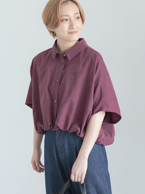 Te chichi「ピーチショートシャツ」|シャツ・ブラウス|ボルドー