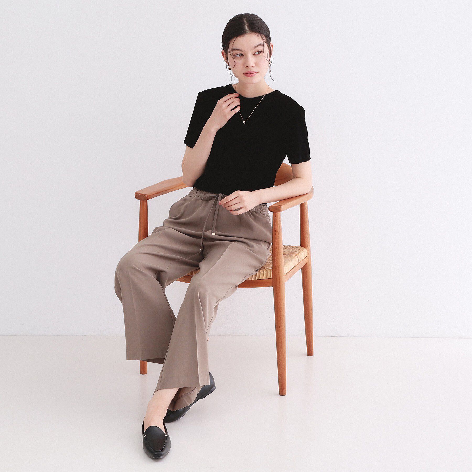 OPAQUE.CLIP「フロッキーチュールTシャツ【洗濯機洗い可】」|Tシャツ・カットソー|