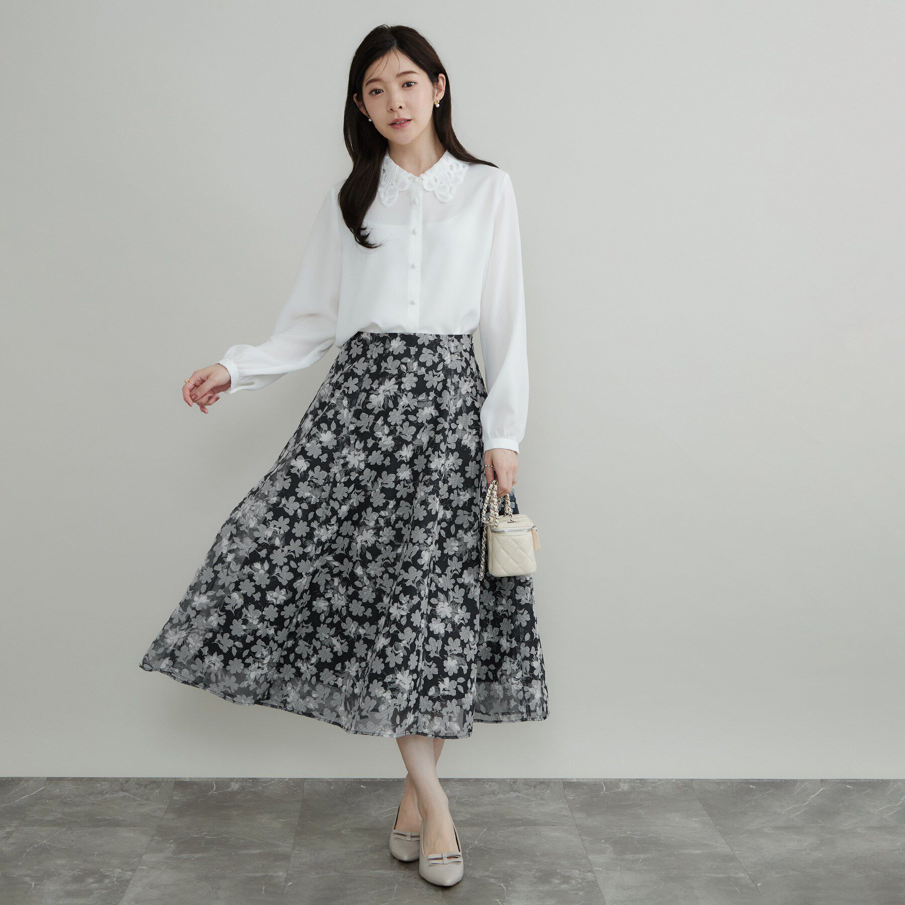 Couture broach「【お顔まわり彩る】レース衿ジョーゼットブラウス」|シャツ・ブラウス|
