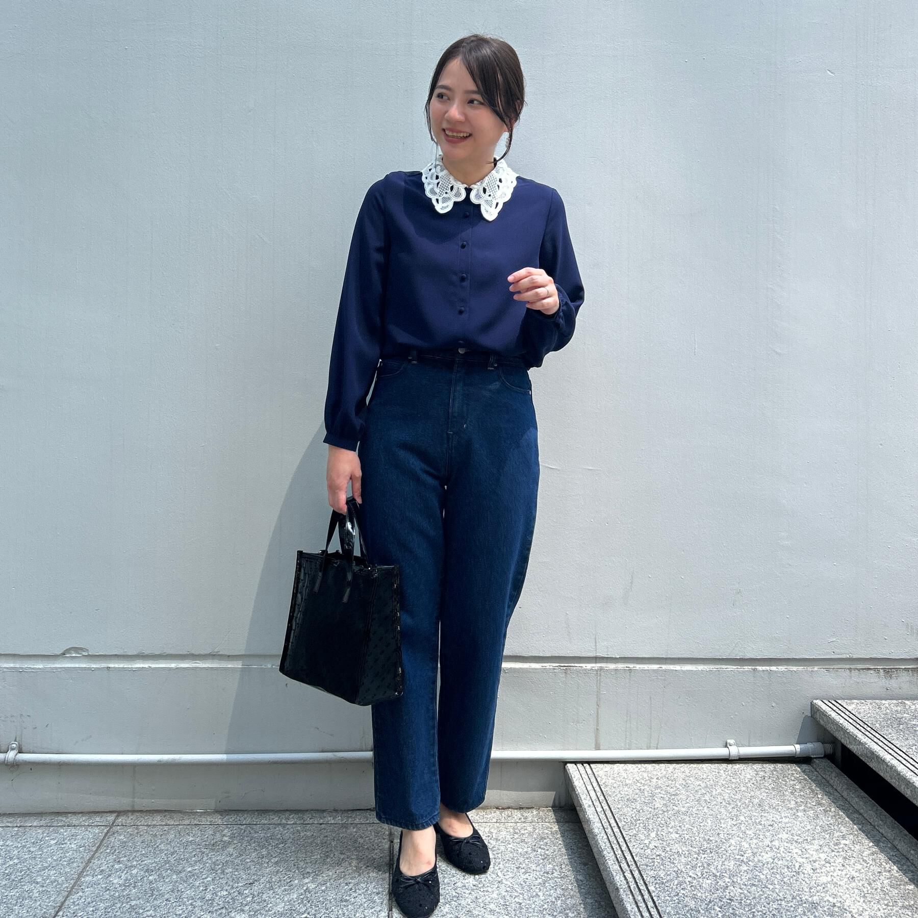 Couture broach「【お顔まわり彩る】レース衿ジョーゼットブラウス」|シャツ・ブラウス|