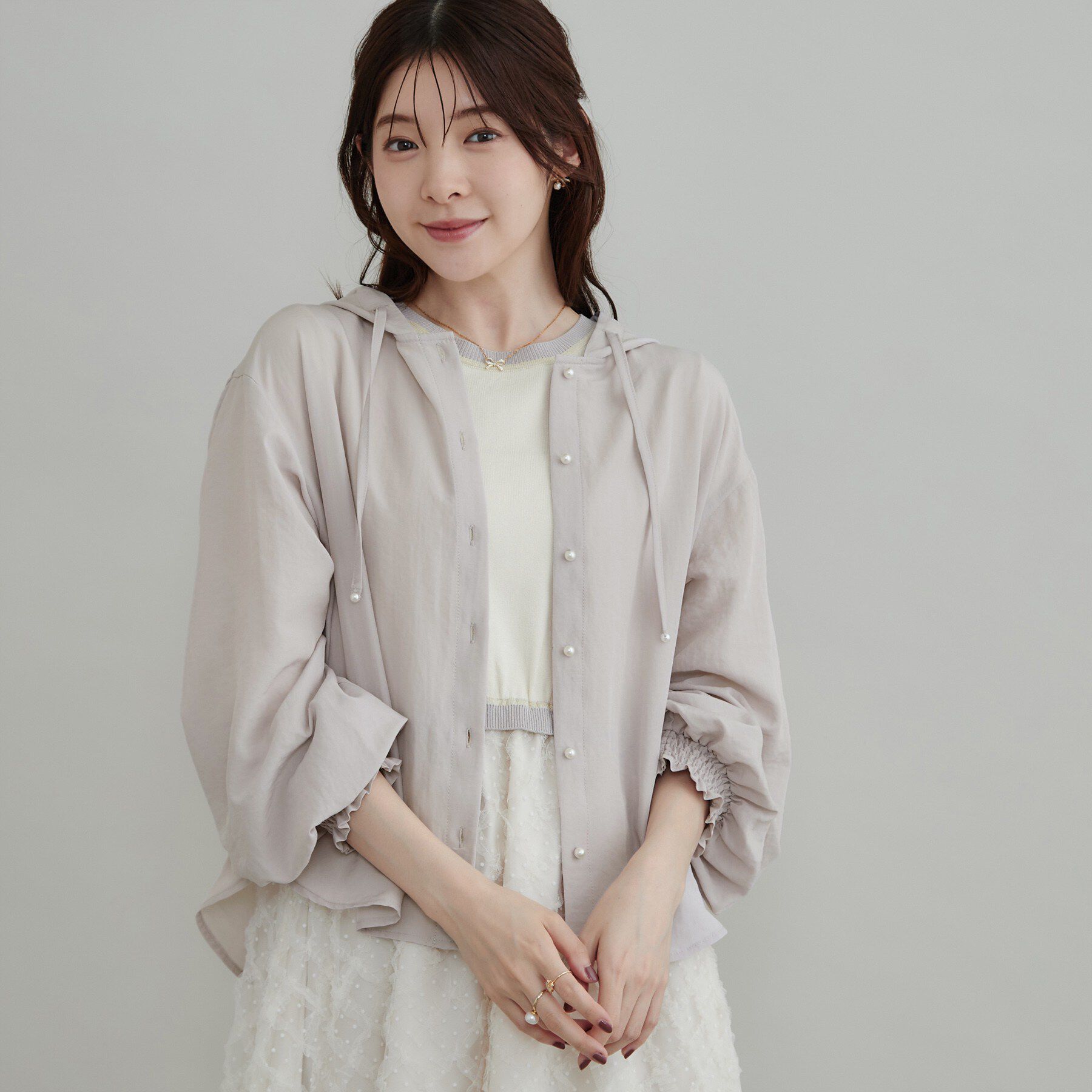 Couture broach「【大人可愛いフーディー】愛されシアーシャツ」|シャツ・ブラウス|