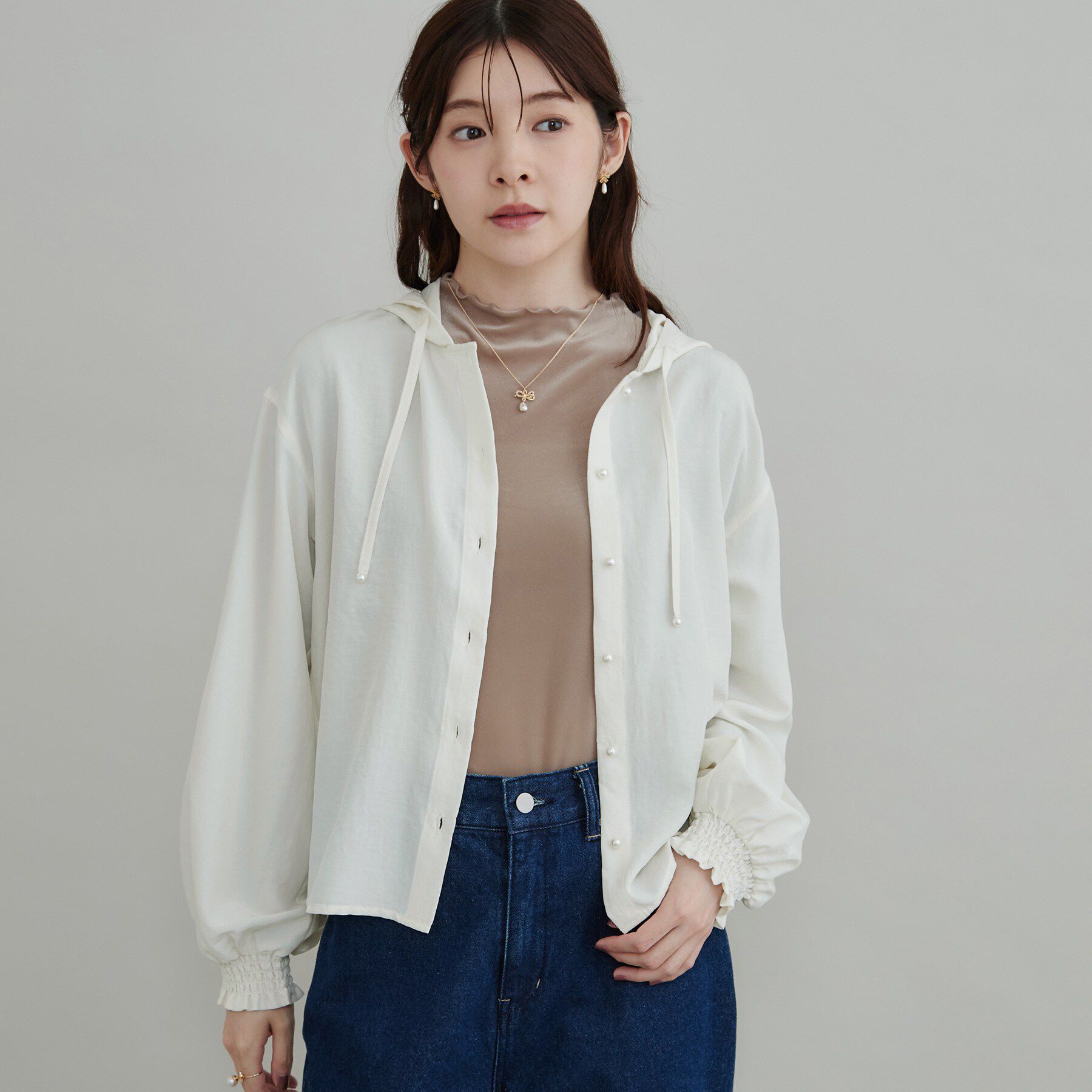 Couture broach「【大人可愛いフーディー】愛されシアーシャツ」|シャツ・ブラウス|