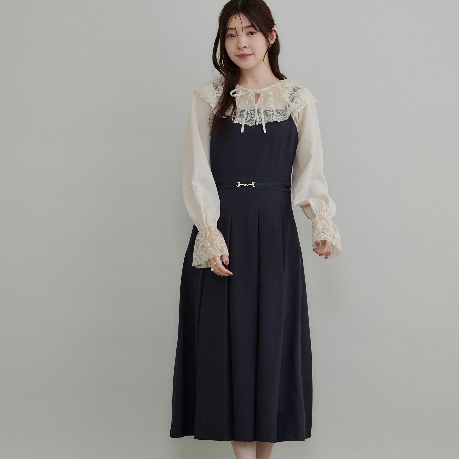Couture broach「【フレアで腰回りカバー】タックキャミワンピース」|ワンピース|