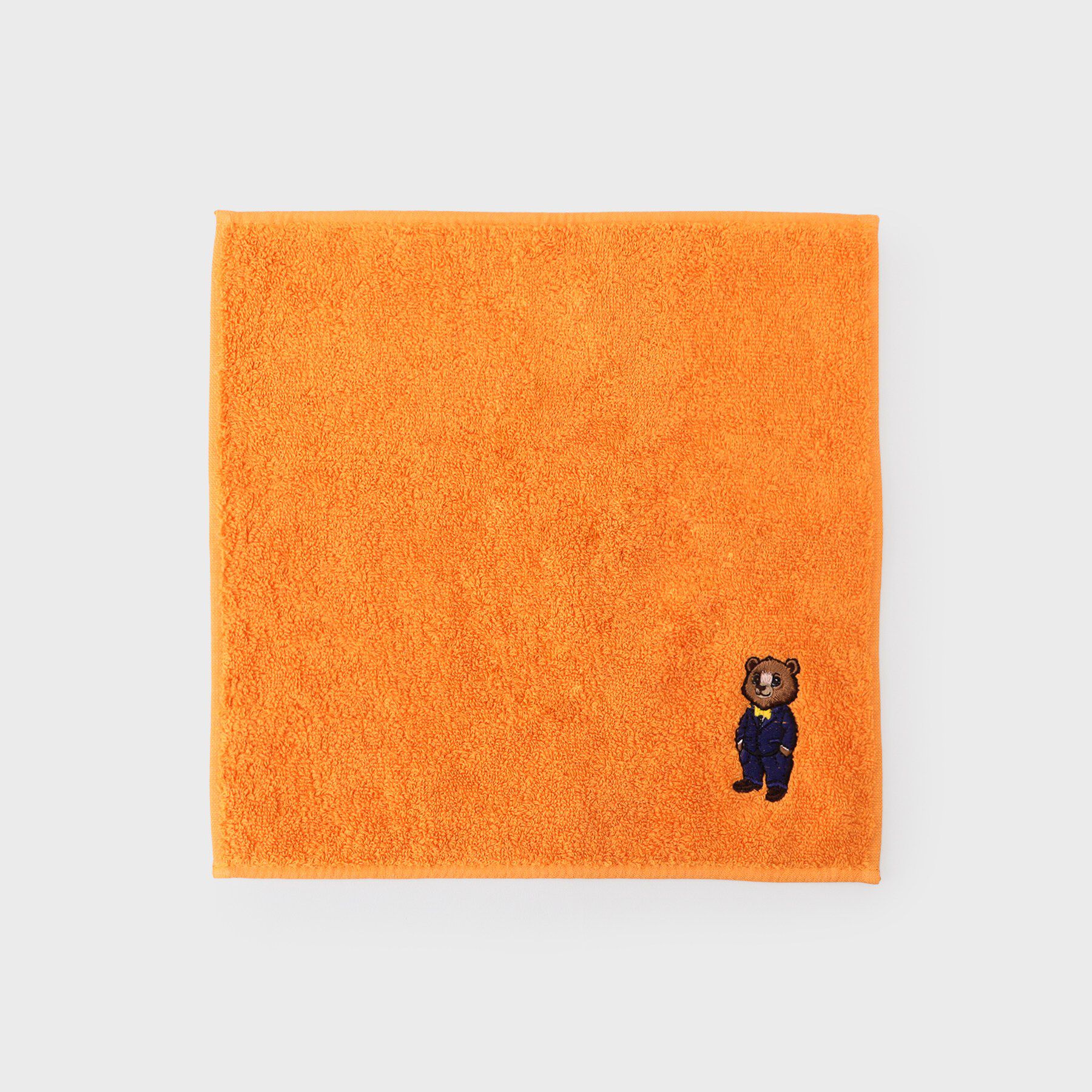 THE SHOP TK「アニマル刺繍 今治タオルハンカチ」|ハンカチ|オレンジ(067)