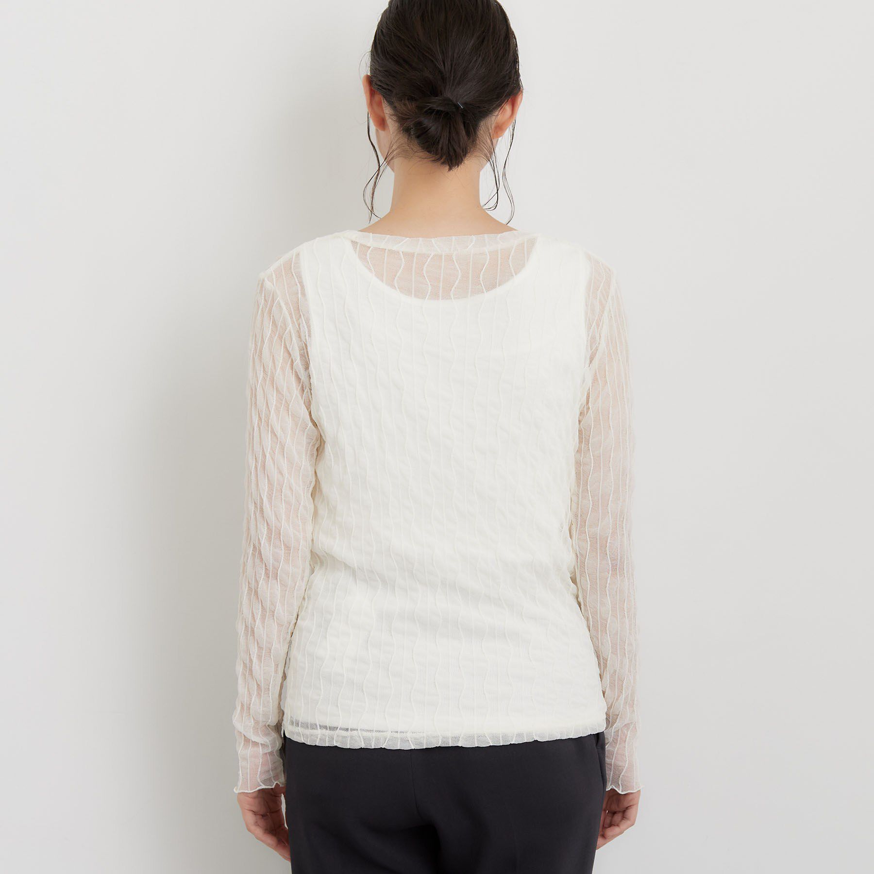THE SHOP TK「クリンクルシアークルーネックカットソー」|Tシャツ・カットソー|