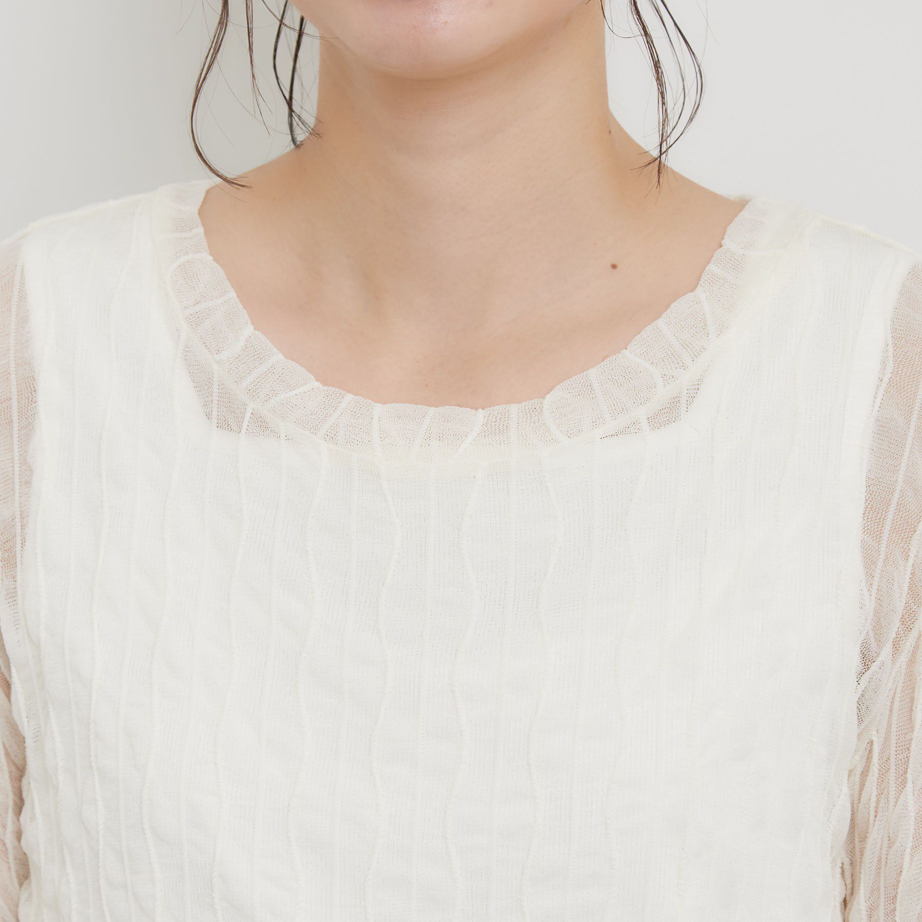 THE SHOP TK「クリンクルシアークルーネックカットソー」|Tシャツ・カットソー|