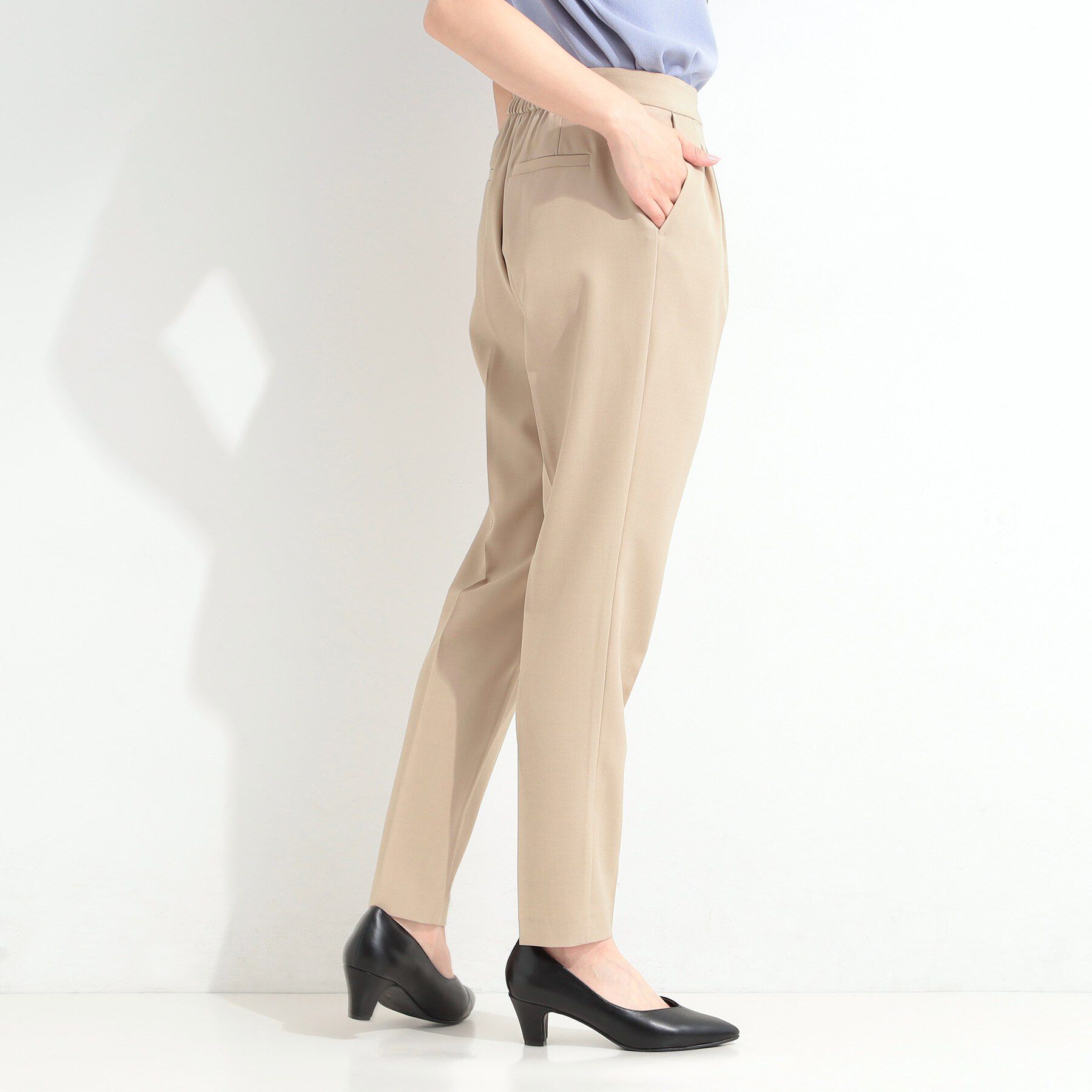 SHOO･LA･RUE「【UV/通勤/S-LL】洗濯後しわになりにくい タックテーパードパンツ」|その他|