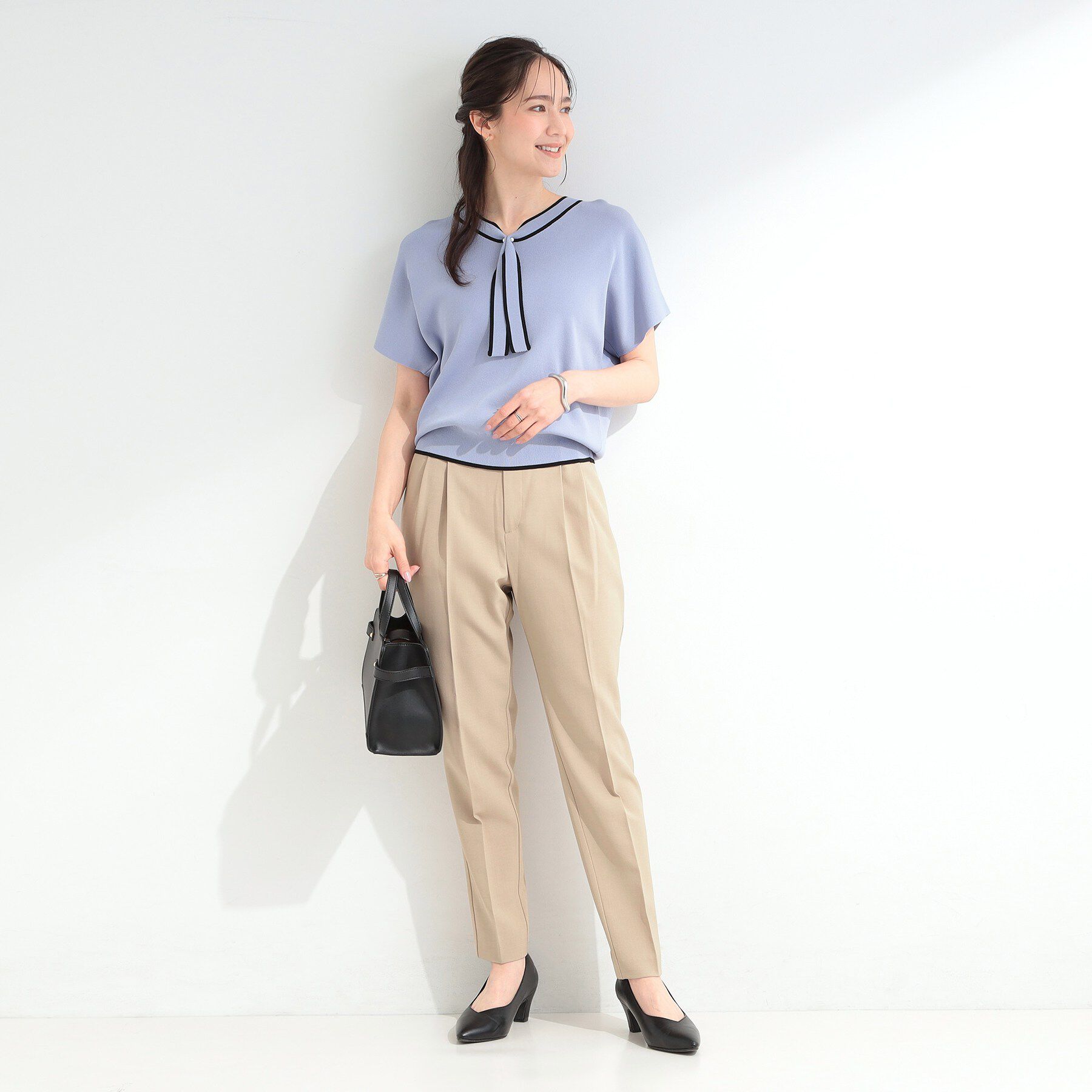SHOO･LA･RUE「【UV/通勤/S-LL】洗濯後しわになりにくい タックテーパードパンツ」|その他|