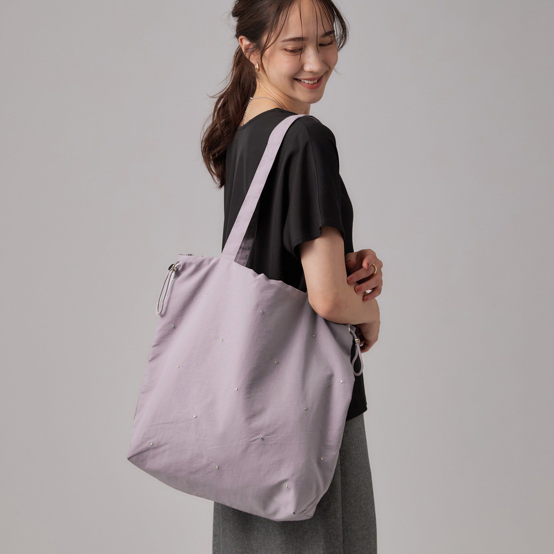 SHOO･LA･RUE「キラキラスタッズトートバッグ」|トートバッグ|