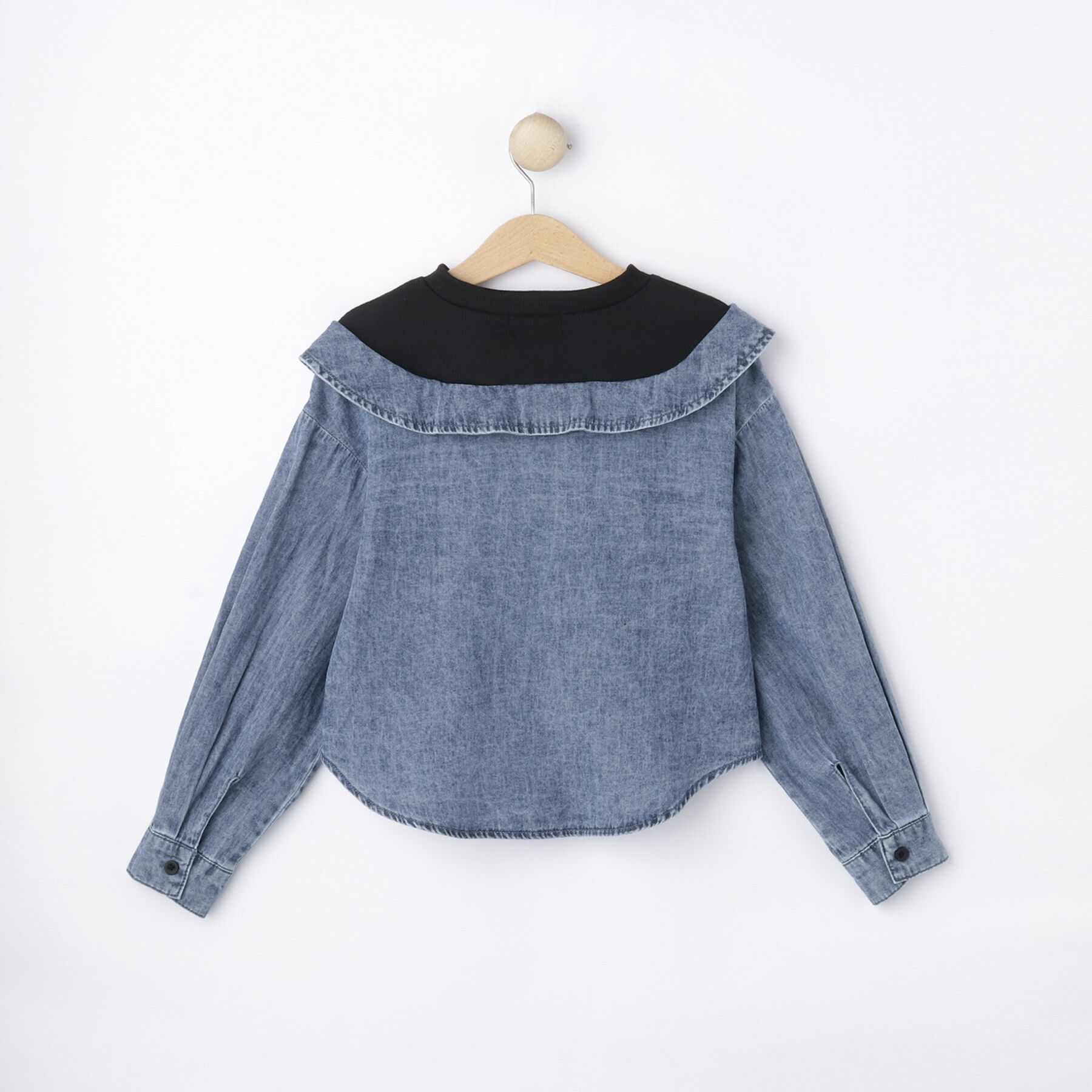 SHOO･LA･RUE「【120-150㎝】デニムドッキングトップス」|シャツ・ブラウス|