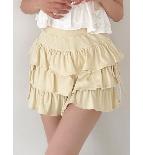 RESEXXY「テレコフリルショートパンツ【セットアップ着用可能】」|その他|イエロー