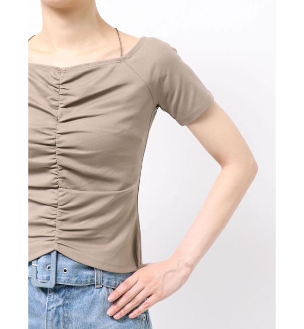 LAGUNAMOON「オフショルギャザーカットソー」|Tシャツ・カットソー|
