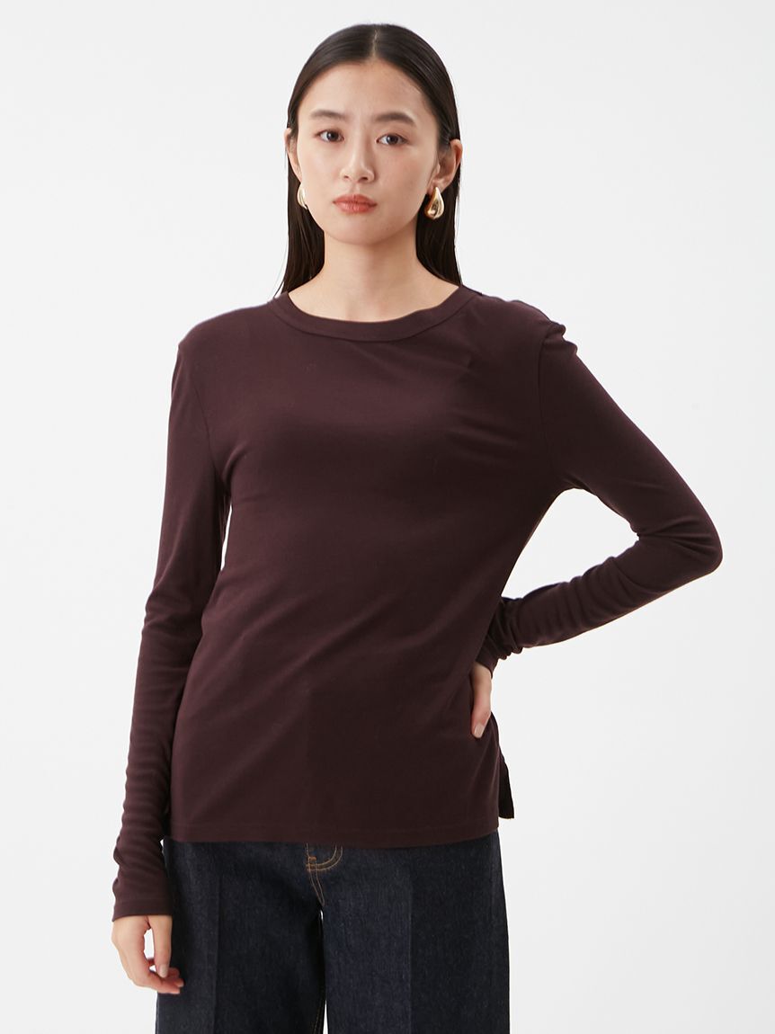 Mila Owen「ウールテンセルクルーネックシアーロンＴ」|Tシャツ・カットソー|