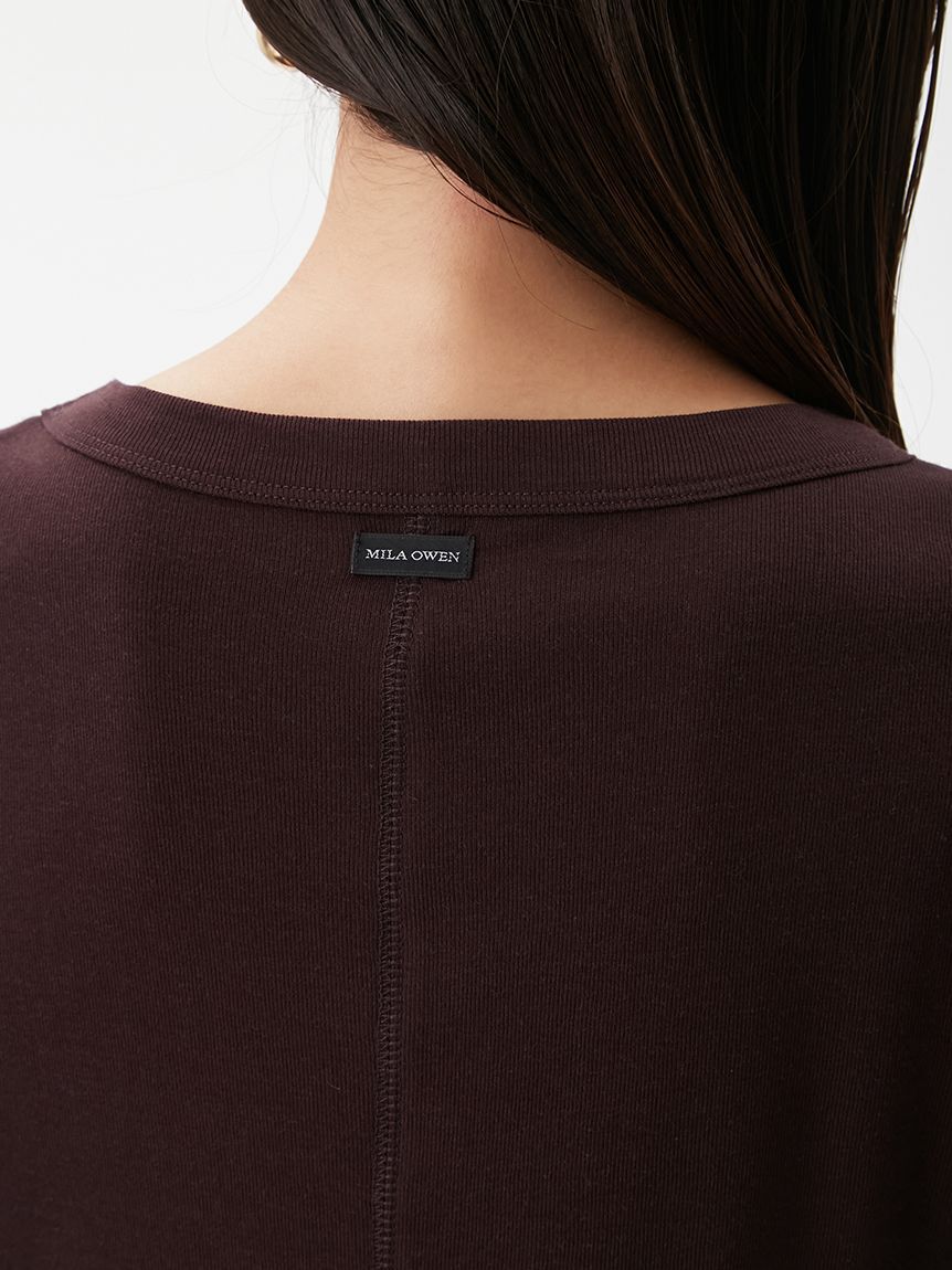 Mila Owen「ウールテンセルクルーネックシアーロンＴ」|Tシャツ・カットソー|