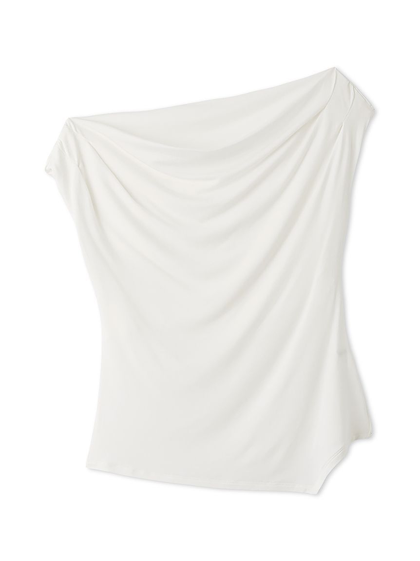 SNIDEL「【接触冷感】アシメドレープカットソー」|Tシャツ・カットソー|WHT