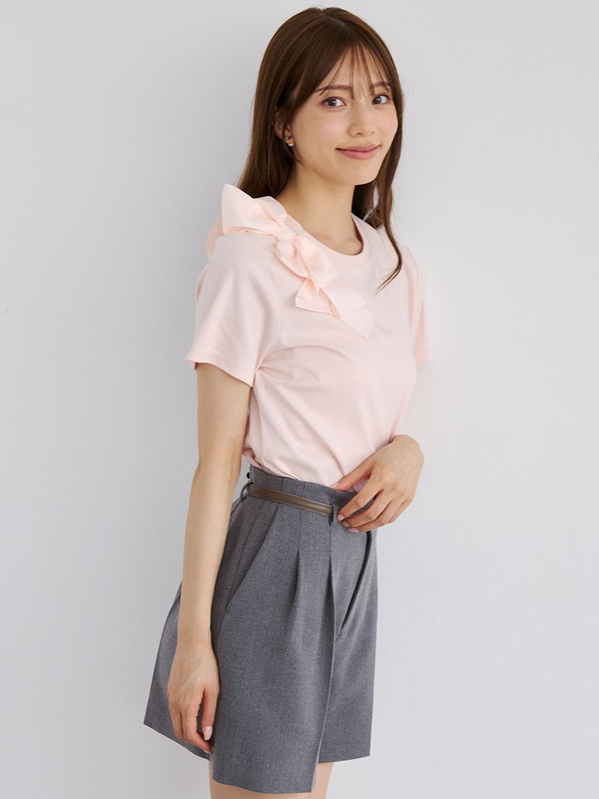 CELFORD「アシメリボンTシャツ」|Tシャツ・カットソー|