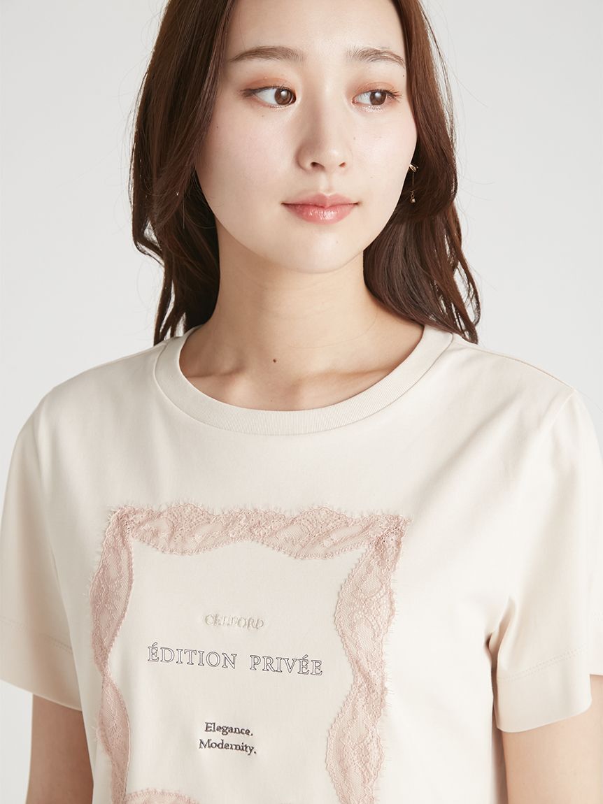 CELFORD「【洗えるレースフレームTシャツ】」|Tシャツ・カットソー|
