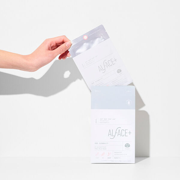 ALFACE＋（オルフェス）「ALFACE+(オルフェス) ピールミルクマスク なめらかマスク (23ml&times;4枚入りBOX)」|フェイスマスク・パック|
